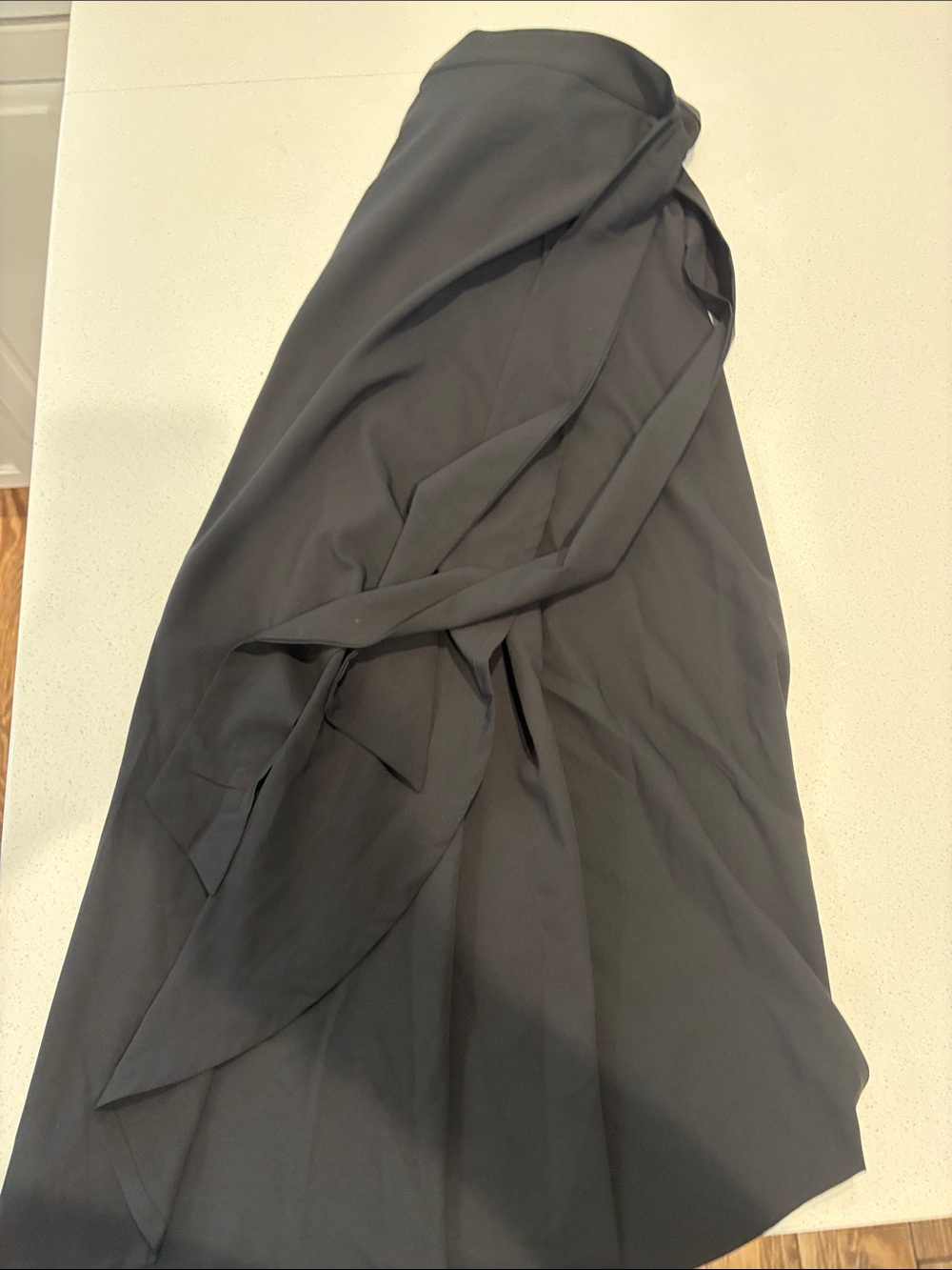 Black Wrap Skirt with Side Tie
